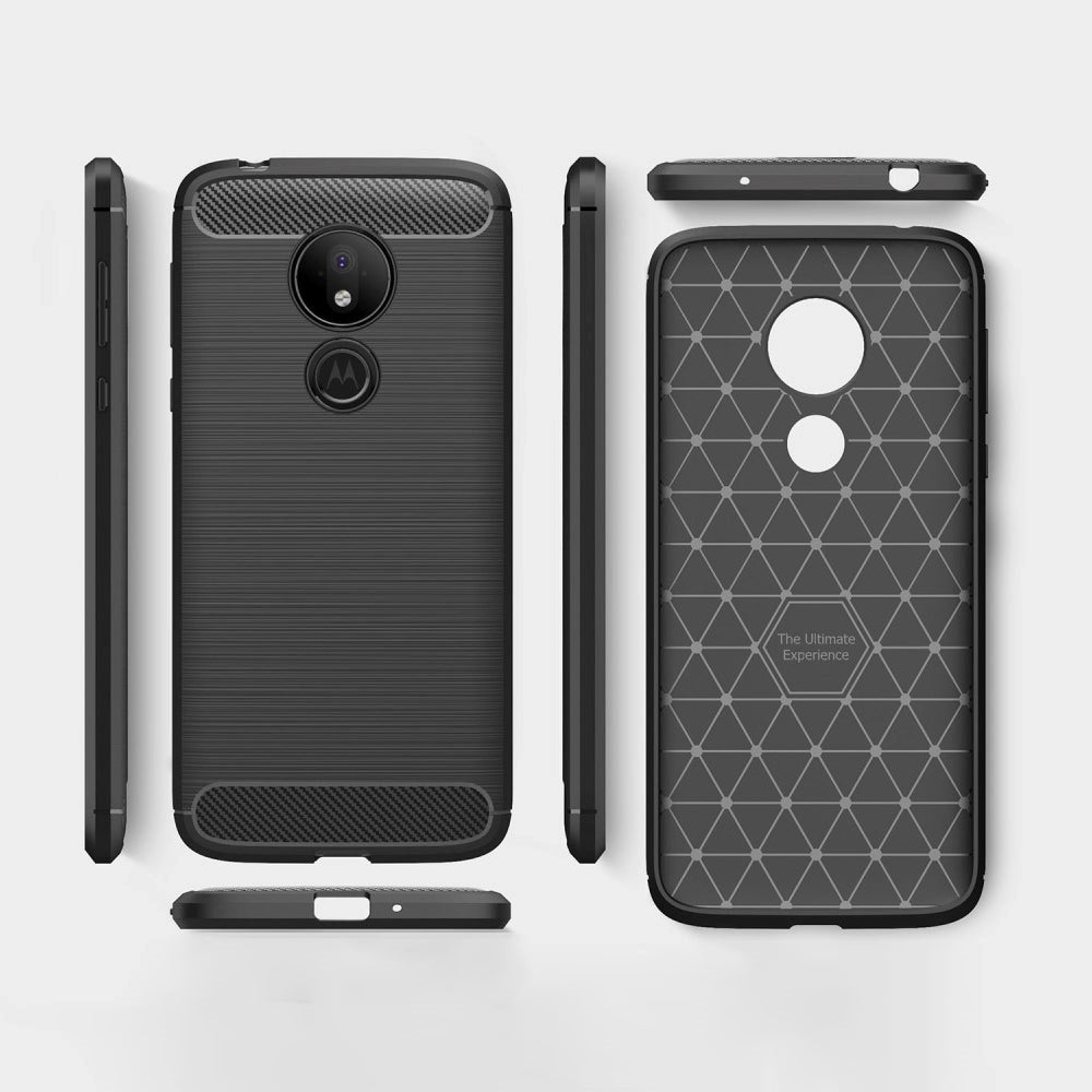 Motorola Moto G7 Power Brushed Carbon Fiber Texture Cover Sort
