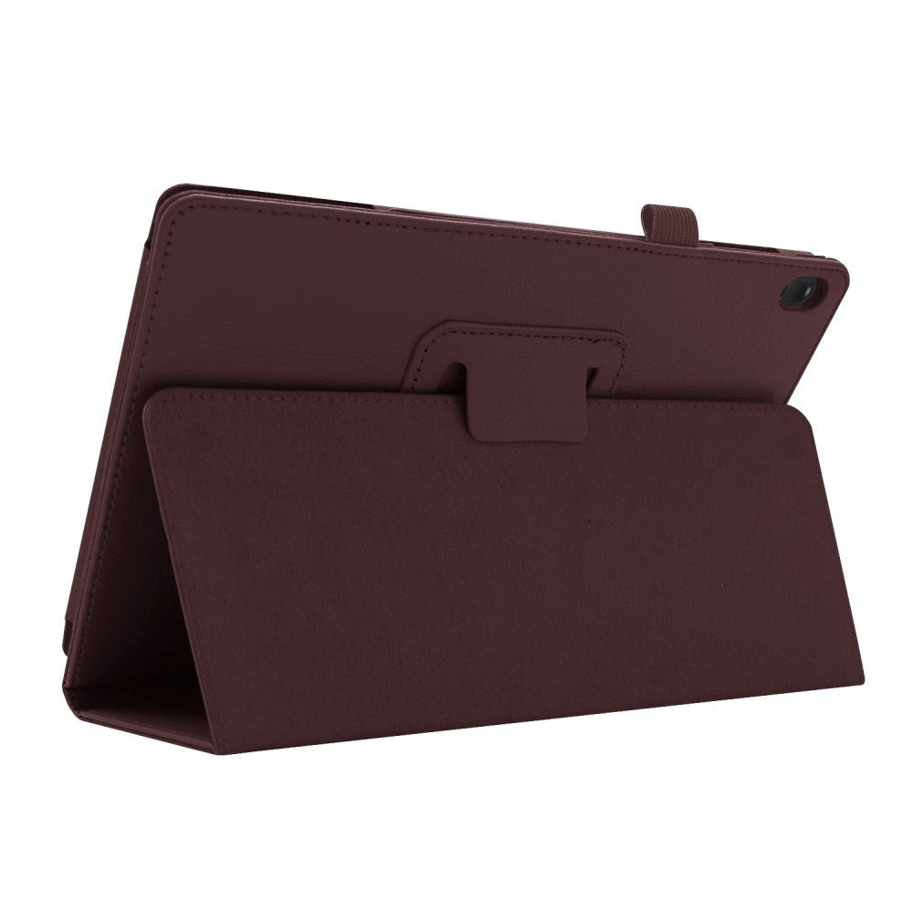 Lenovo Tab E10 Læder Cover m. Standerfunktion - Brun
