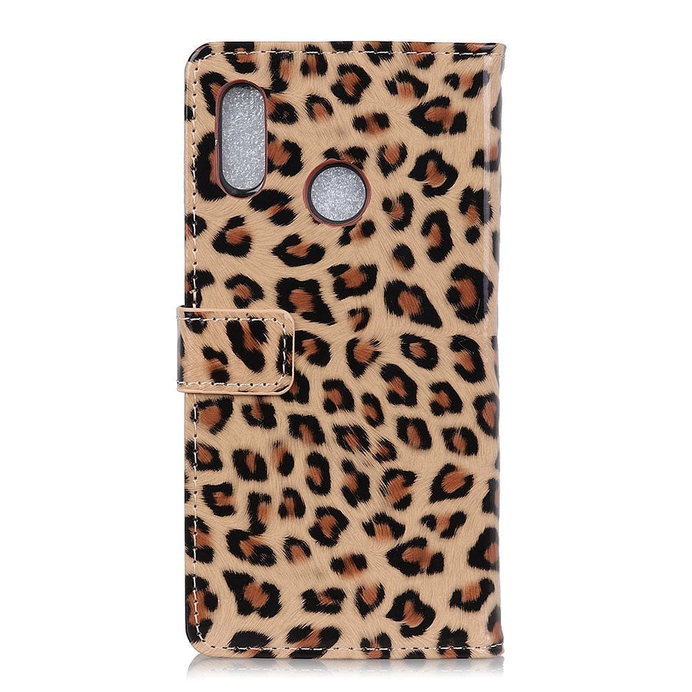 Motorola Moto E6 Plus Leopard Cover m. Pung Brun