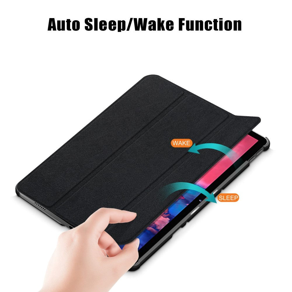 Lenovo Tab P11 / P11 (5G) / P11 Plus Flip Cover m. Tri-fold og Vågeblus - Sort