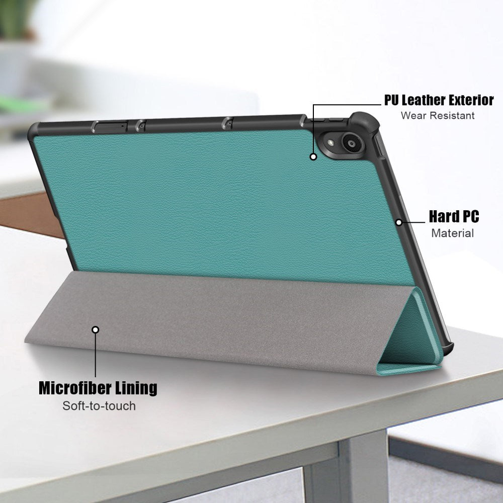 Lenovo Tab P11 / P11 (5G) / P11 Plus Flip Cover m. Tri-fold og Vågeblus - Grøn