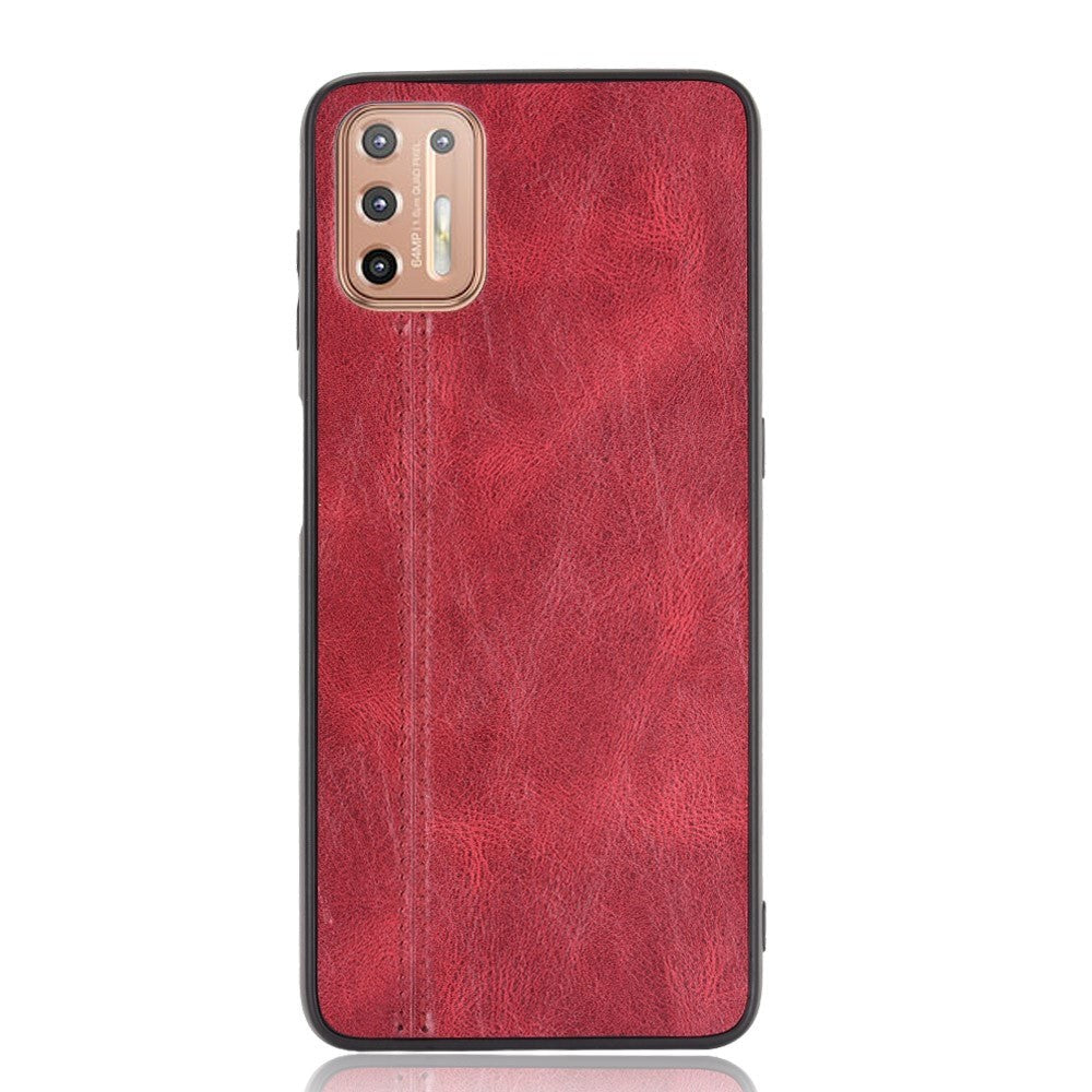 Motorola Moto G9 Plus - Læderbelagt Cover - Rød