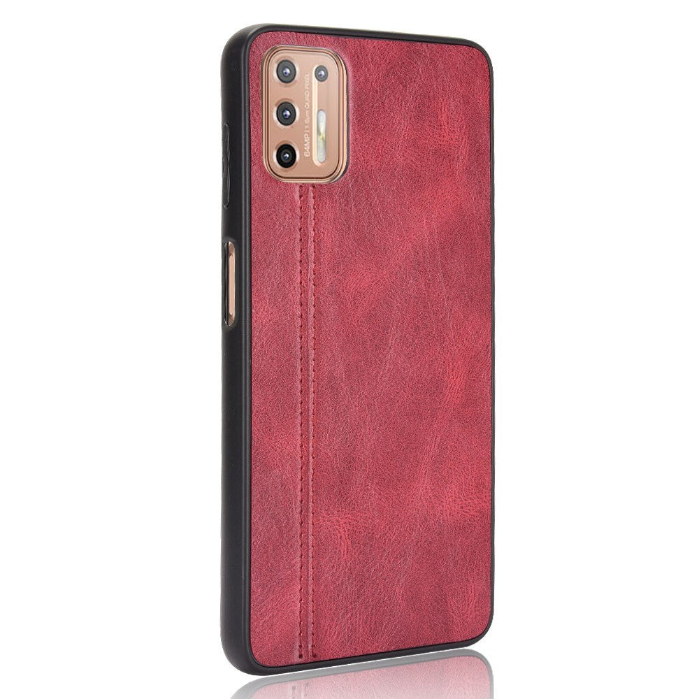 Motorola Moto G9 Plus - Læderbelagt Cover - Rød