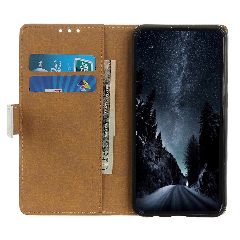 Motorola Moto E7 Power / E7i Power Læder Flip Cover m. Pung - Tiger