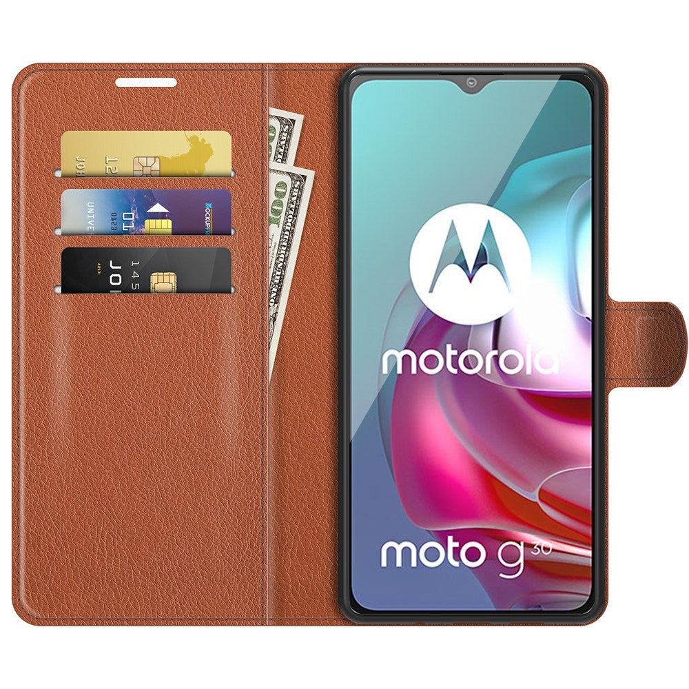 EIDERWOOD Motorola Moto G10 / G20 / G30 - Kunstlæder Flip Cover m. Kortholder & Stander - Brun