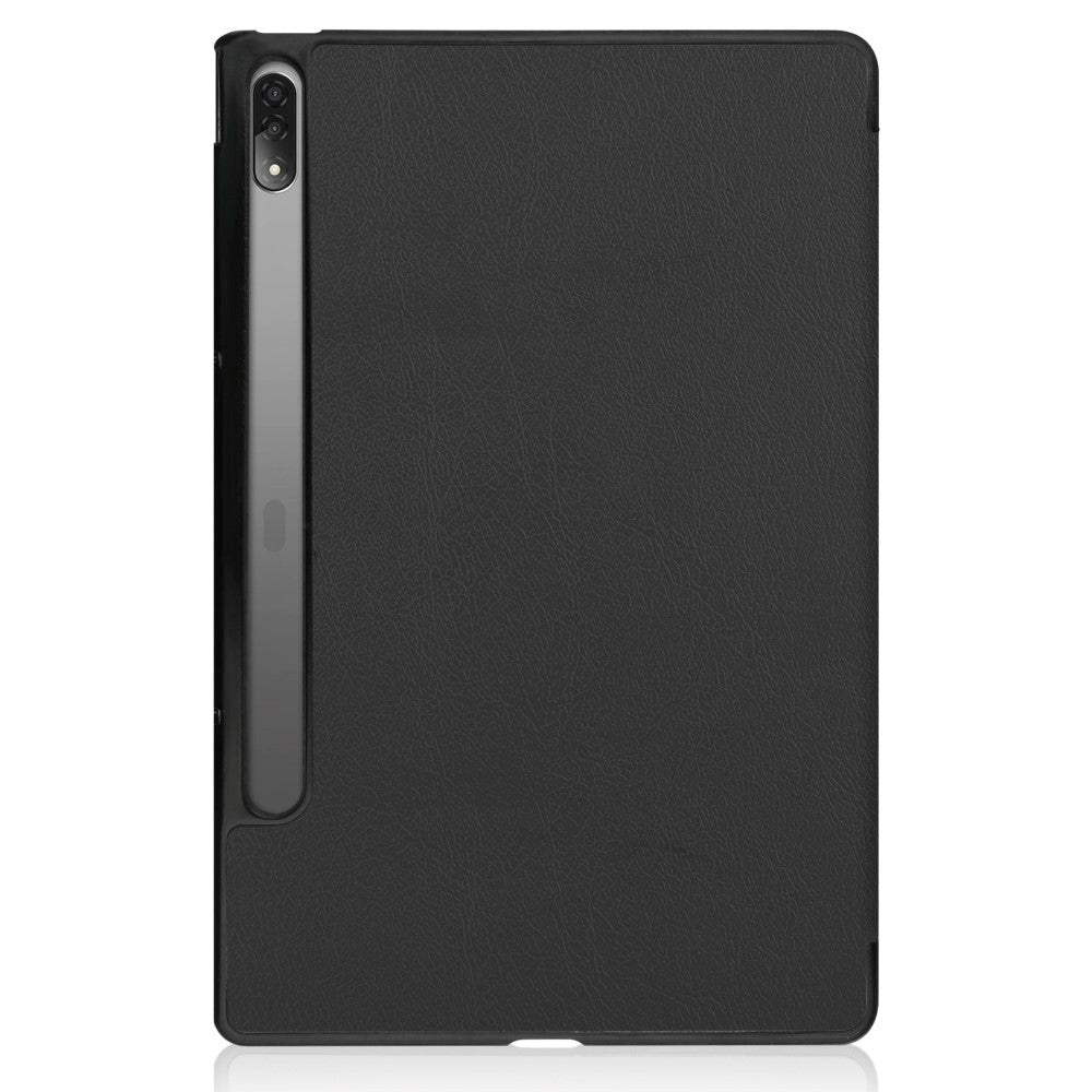 Lenovo Tab P12 Pro Tri-Fold Læder Flip Cover - Sort