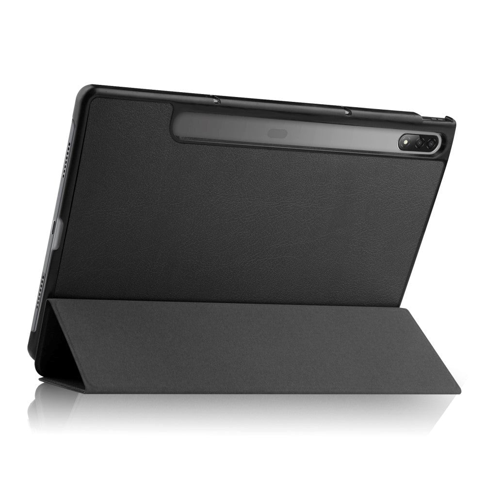 Lenovo Tab P12 Pro Tri-Fold Læder Flip Cover - Sort