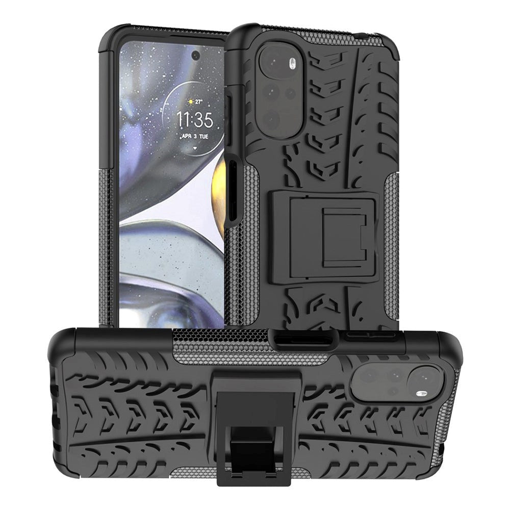 Motorola Moto G22 Håndværker Cover Cool Tyre m. Stander - Sort