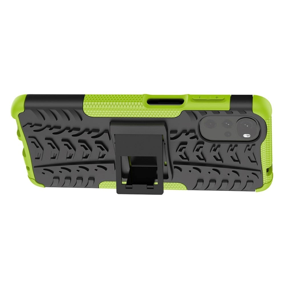 Motorola Moto G22 Håndværker Cover Cool Tyre m. Stander - Sort / Grøn