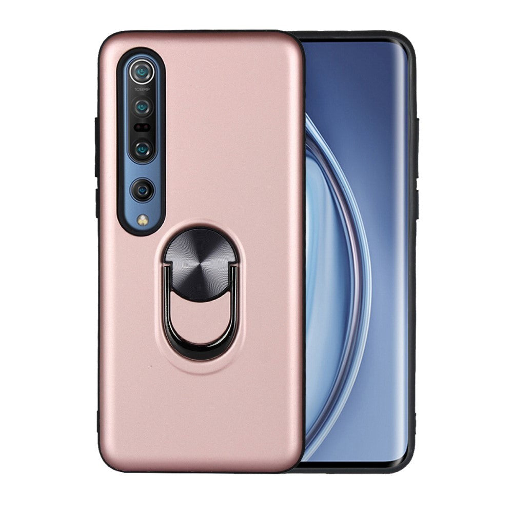 Xiaomi Mi 10 5G / Mi 10 Pro 5G Magnetisk Kickstand Cover m. Ring - Sort / Rose Gold