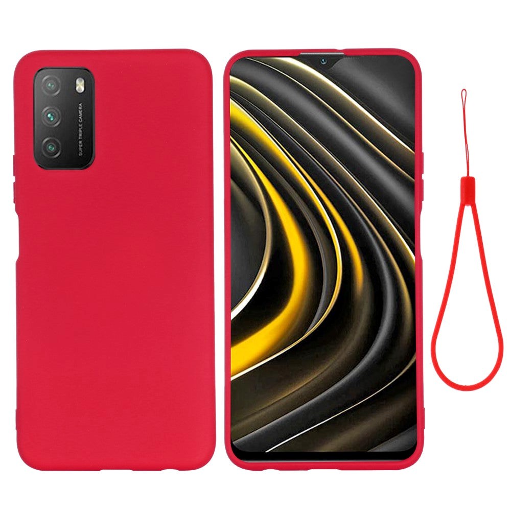 Xiaomi Poco M3 Liquid Silikone Bagside Cover - Rød