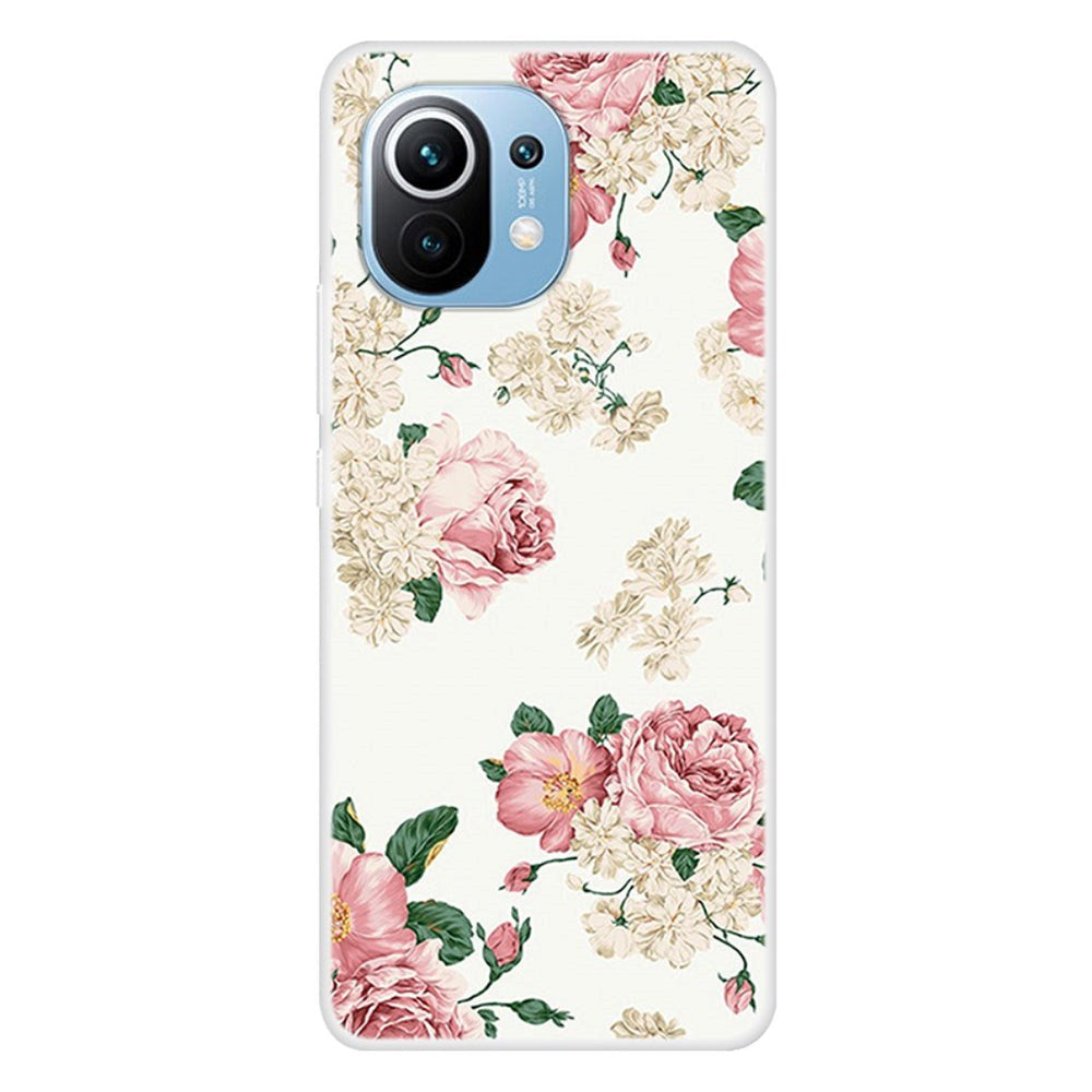 Xiaomi Mi 11 Fleksibelt Bagside Cover - Roser
