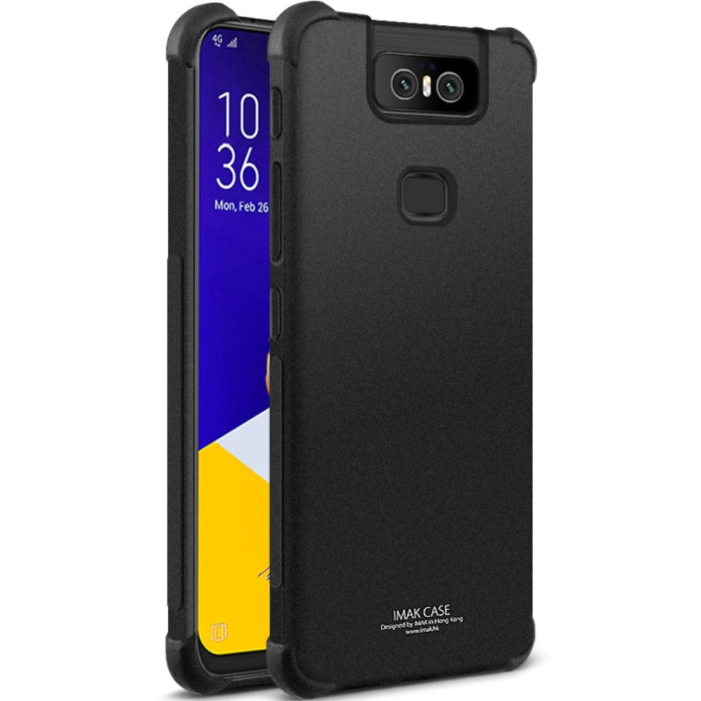 Asus Zenfone 6 (ZS630KL) IMAK Fleksibel Plastik Cover + Beskyttelsesfilm Mat Sort