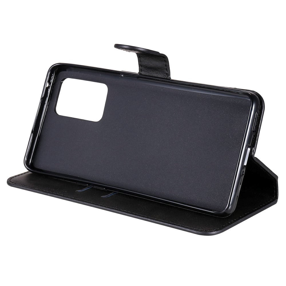 Oppo Reno6 Pro Læder Flip Cover m. Pung & Magnetisk Luk - Sort