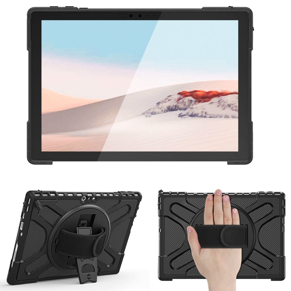 Microsoft Surface Pro 4/5/6/7 Håndværker Case - Kickstand & Håndholder - Sort