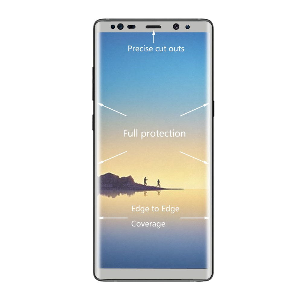 Samsung Galaxy Note 8 HAT PRINCE Hærdet Glas Skærmbeskyttelse (full-size med kurver) - Sølv