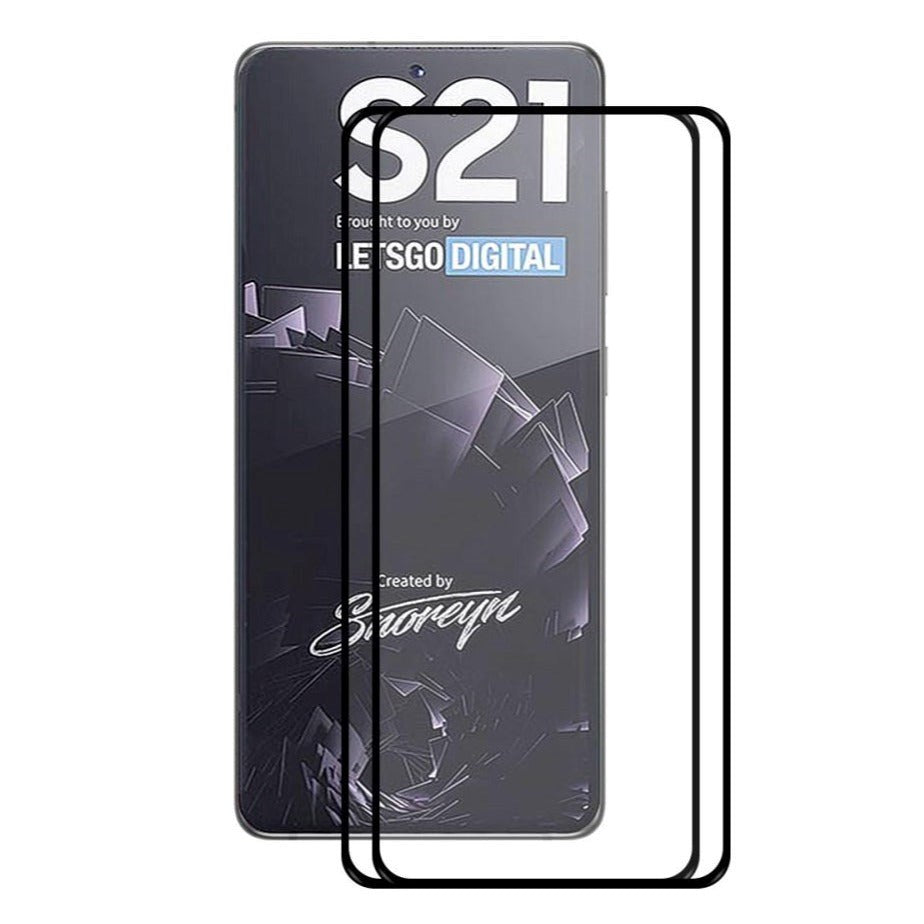 Samsung Galaxy S21 2-pak HAT PRINCE Hærdet Glas -Sort Ramme - Full Fit