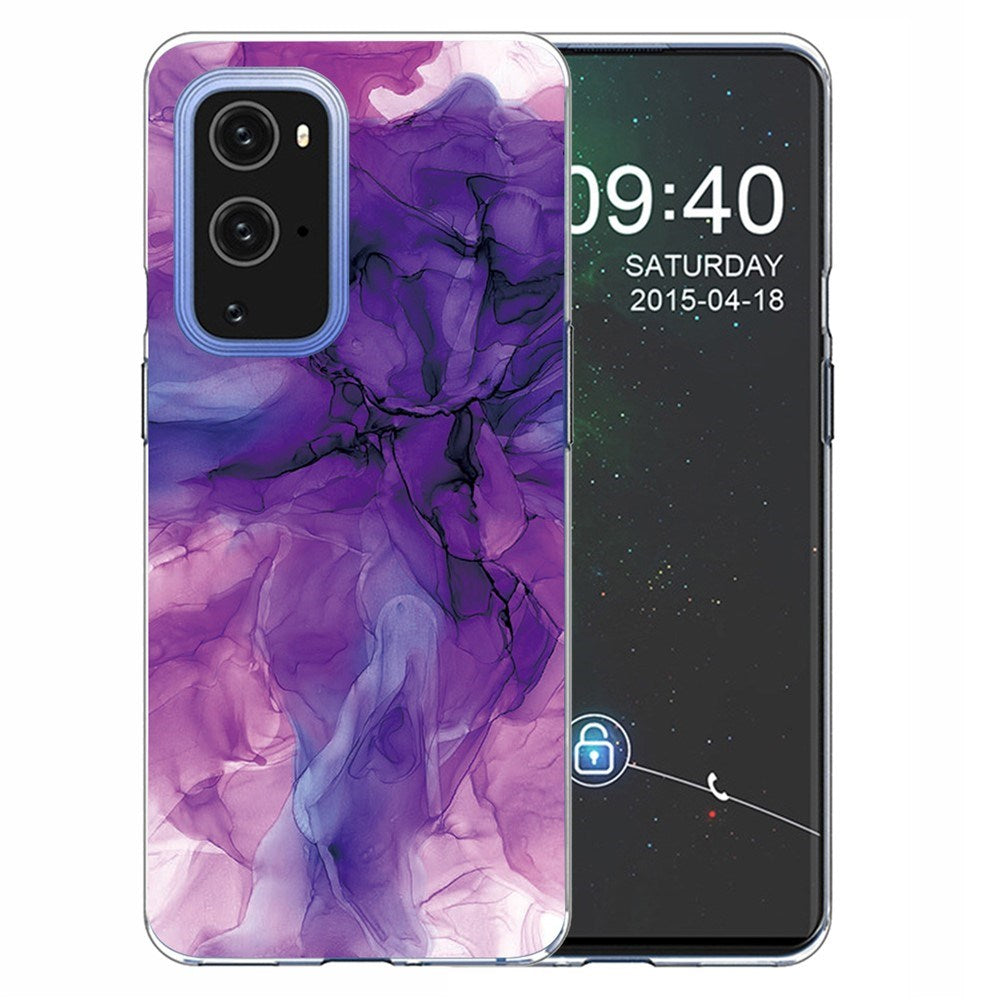 EIDERWOOD OnePlus 9 Pro Fleksibelt Plastik Mobil Cover m. Marmordesign - Lilla
