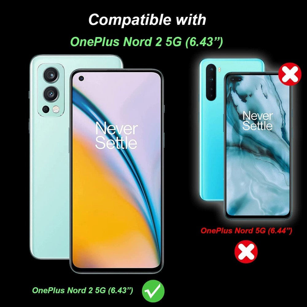 OnePlus Nord 2 (5G) Beskyttelsessæt Plastik Bagsidecover + Skærmglas - Gennemsigtig
