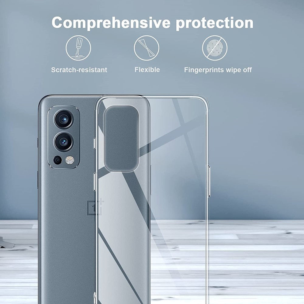 OnePlus Nord 2 (5G) Fleksibelt Plastik Bagside Cover - Gennemsigtig