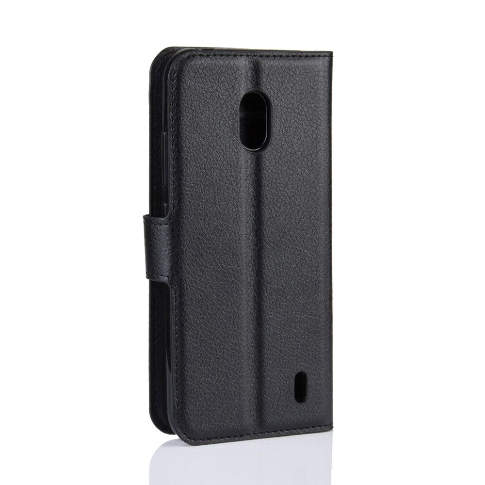 Nokia 2.2 Læder Flip Cover m. Pung - Sort