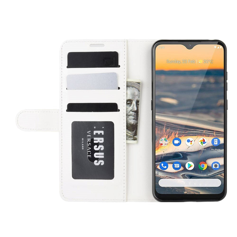 Nokia 5.3 Blankt Læder Cover m. Pung Hvid