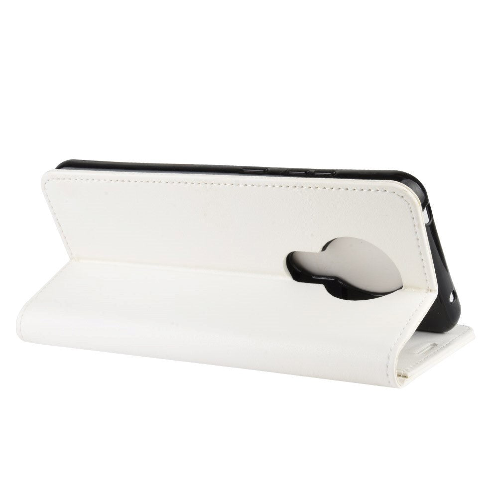 Nokia 5.3 Blankt Læder Cover m. Pung Hvid