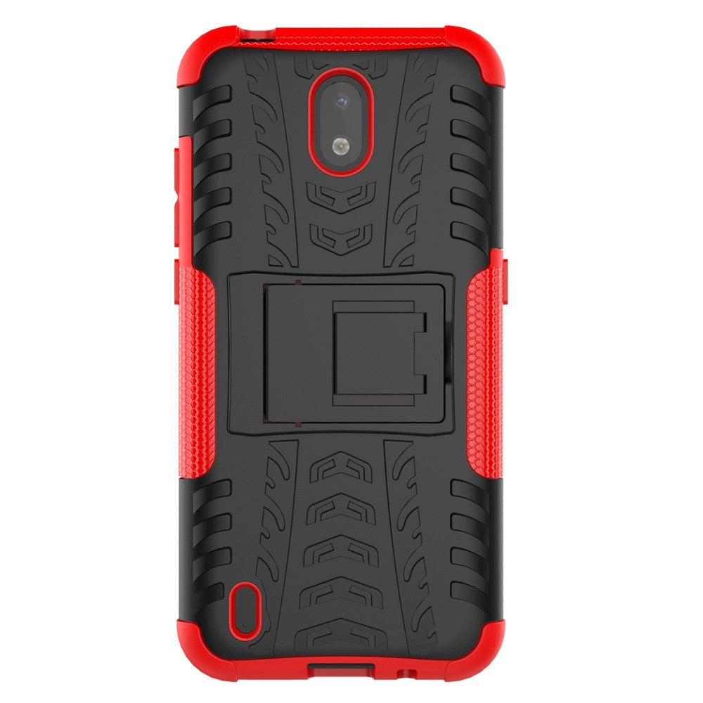 Nokia 1.3 Cool Tyre Håndværker Cover m. Stander - Sort / Rød