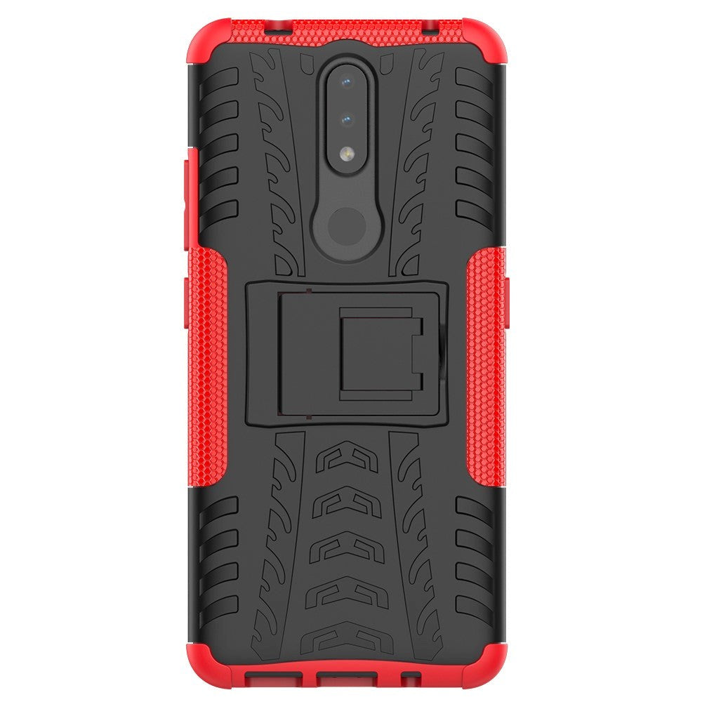 Nokia 2.4 Håndværker Case m. Kickstand - Sort / Rød