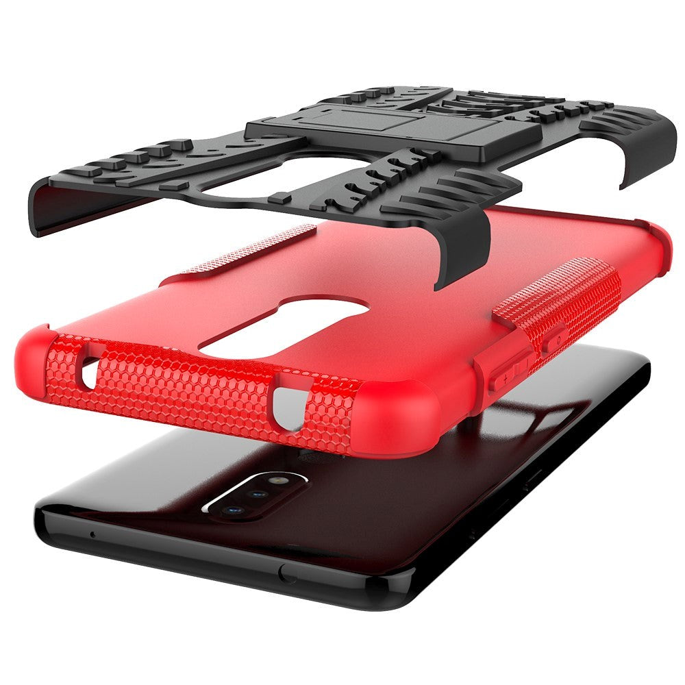 Nokia 2.4 Håndværker Case m. Kickstand - Sort / Rød