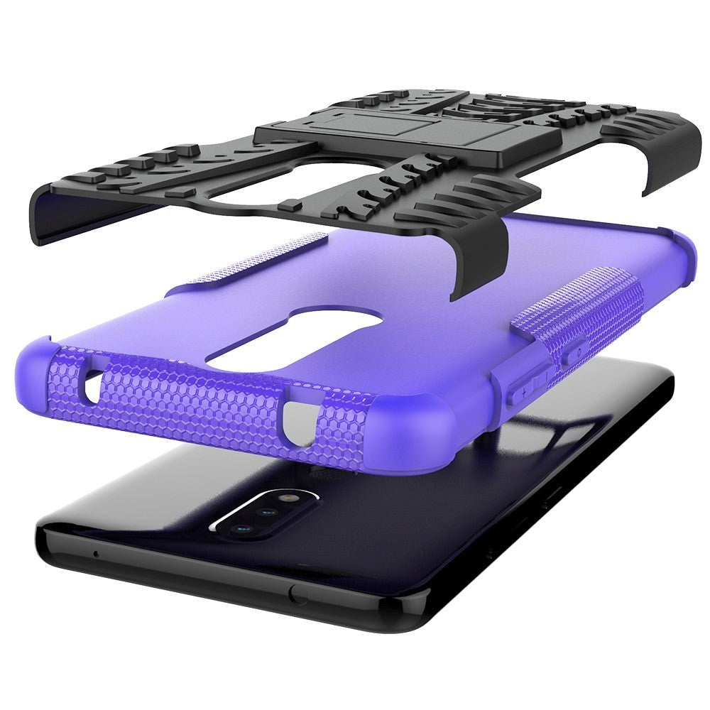 Nokia 2.4 Håndværker Case m. Kickstand - Sort / Lilla