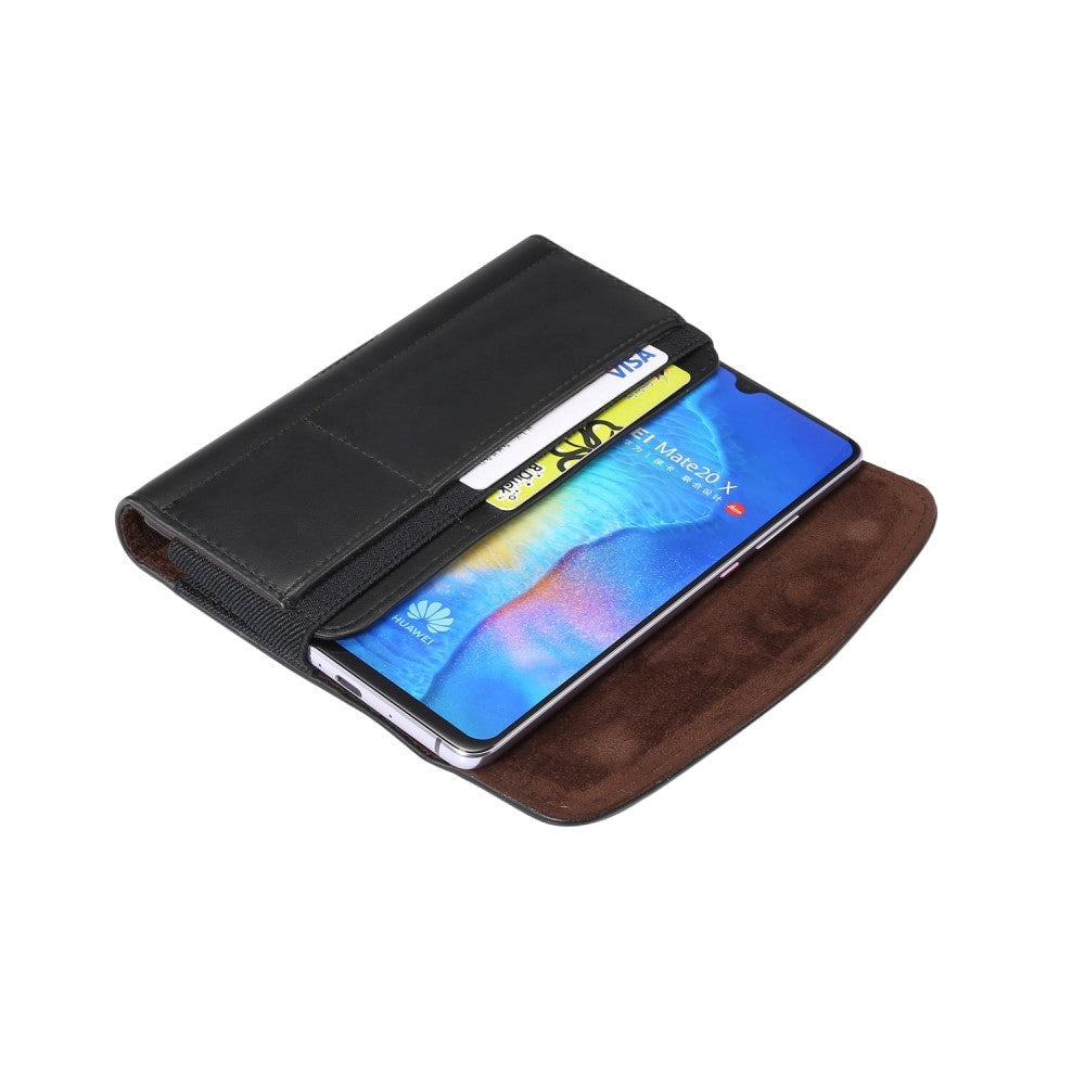 Soft Pouch Bæltetaske Sort - (Maks. Mobil: 170 x 87 x 18 mm)