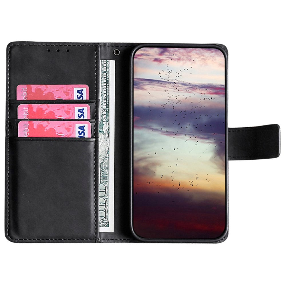 TCL 20L Flip Cover m. Krokodille Læder Look - Sort