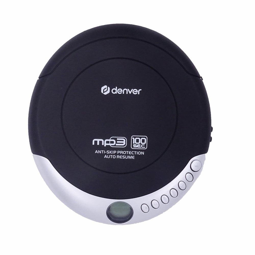 Denver DMP-391 Bærbar CD / MP3 Afspiller m. Genoptagelsesfunktion & Høretelefoner - Sort