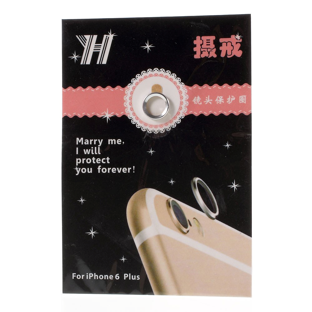 iPhone 6 Plus / 6s Plus Bagkameralinse Metal Beskyttelses Ring Sølv