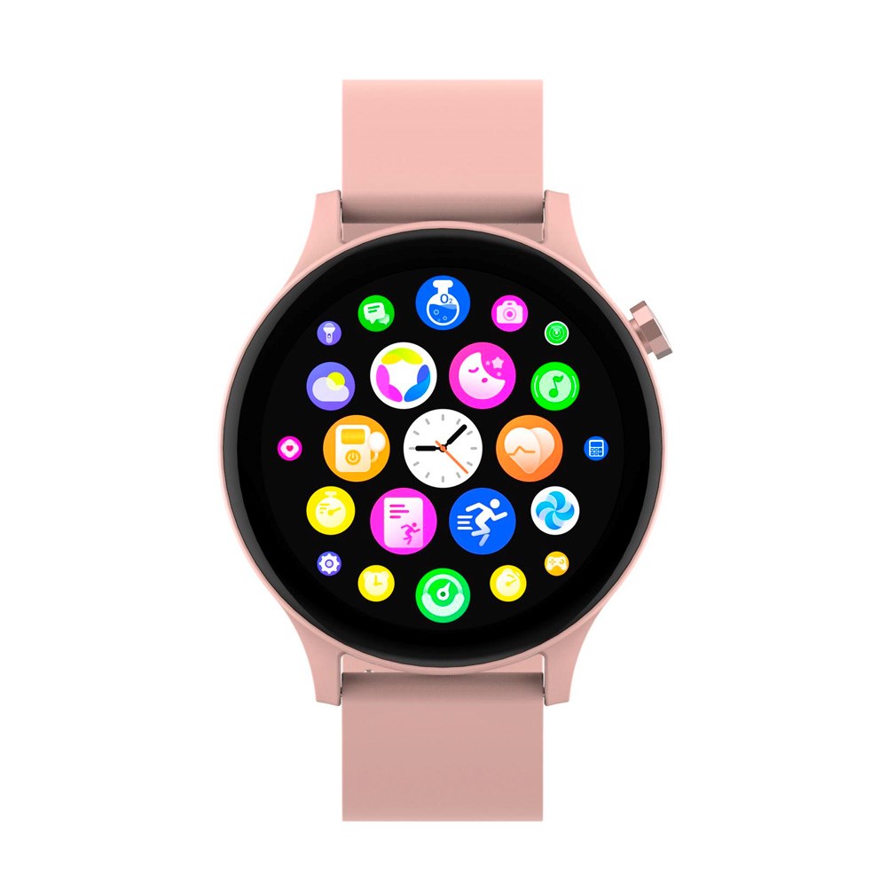 Denver SWC-338 Bluetooth Smartwatch med Sundhedssporing og Stemmekontrol - Lyserød