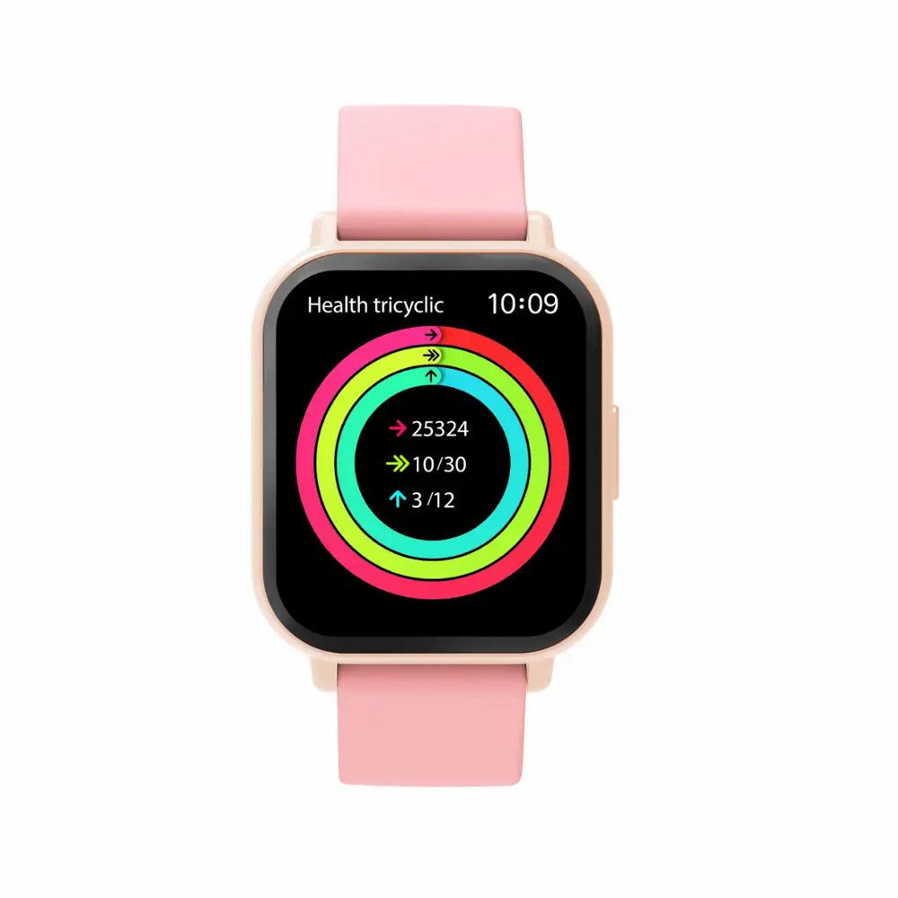 Denver SWC-176RO Bluetooth Smartwatch m. Søvn- og Fitnesstracker - Silikone Urrem - Lyserød
