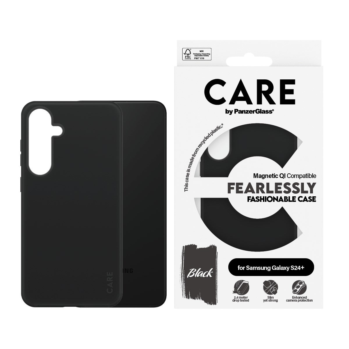 CARE by PanzerGlass Samsung Galaxy S24+ (Plus) FASHION Fearlessly Fashionable Cover - Black