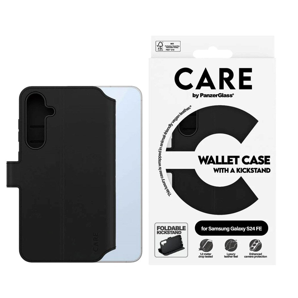 CARE by PanzerGlass Samsung Galaxy S24 FE Feature Wallet Case m. Kickstand - Sort