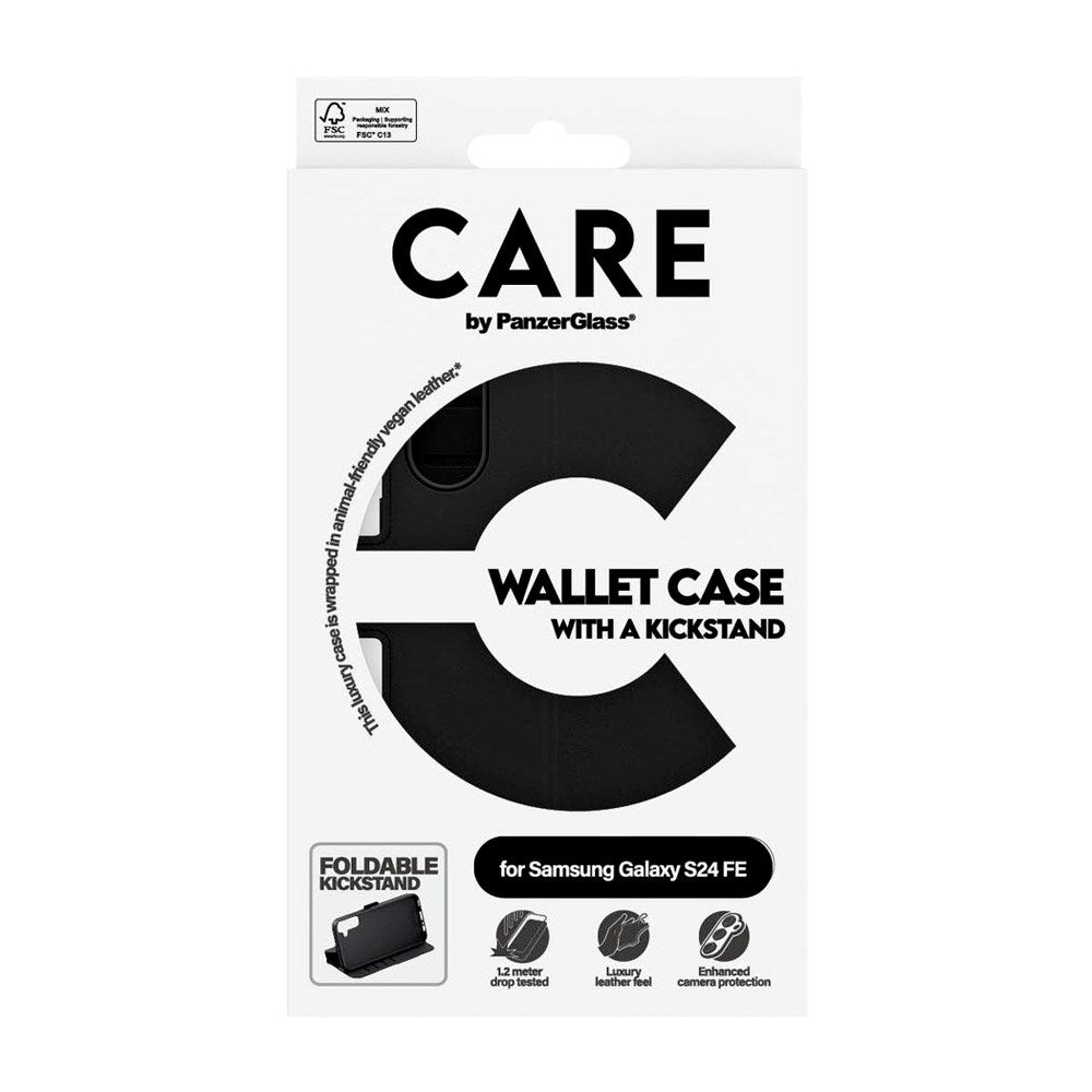 CARE by PanzerGlass Samsung Galaxy S24 FE Feature Wallet Case m. Kickstand - Sort
