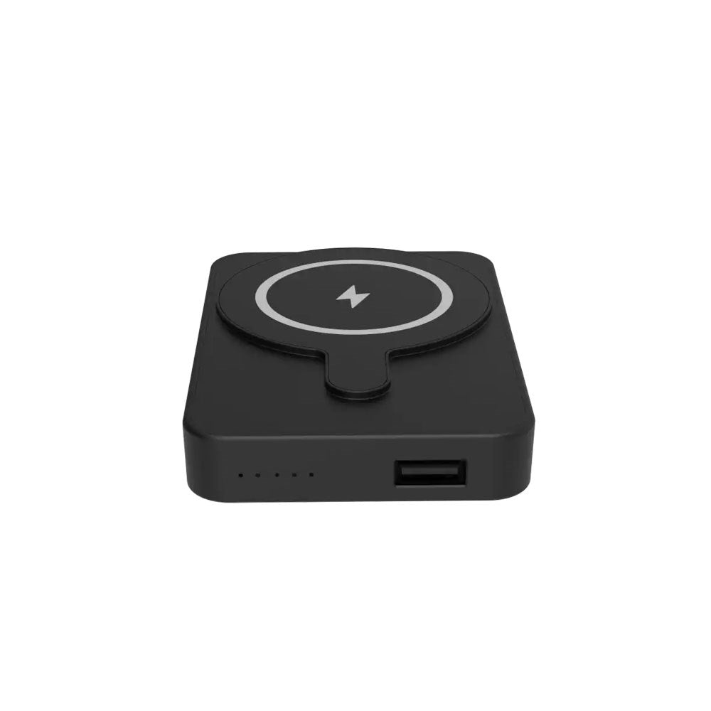 Denver Magnetisk PowerBank m. Kickstand - MagSafe Kompatibel - 5000 mAh - Sort