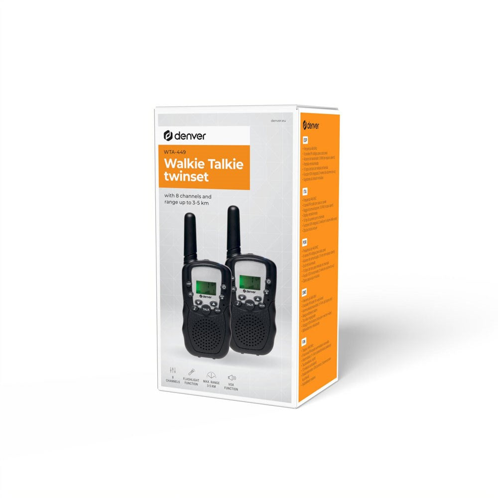 Denver WTA-449 Walkie Talkie - 2 stk - Sort
