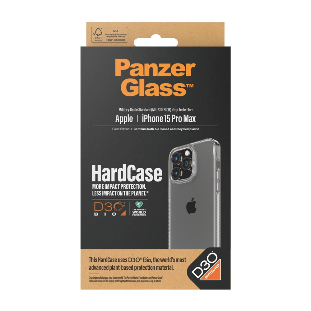 iPhone 15 Pro Max Bagside Cover PanzerGlass D3O Bio HardCase - Gennemsigtig
