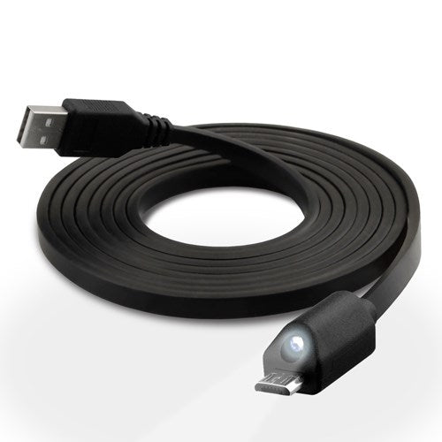 Naztech Micro-USB kabel med Lys 1.8m - Sort