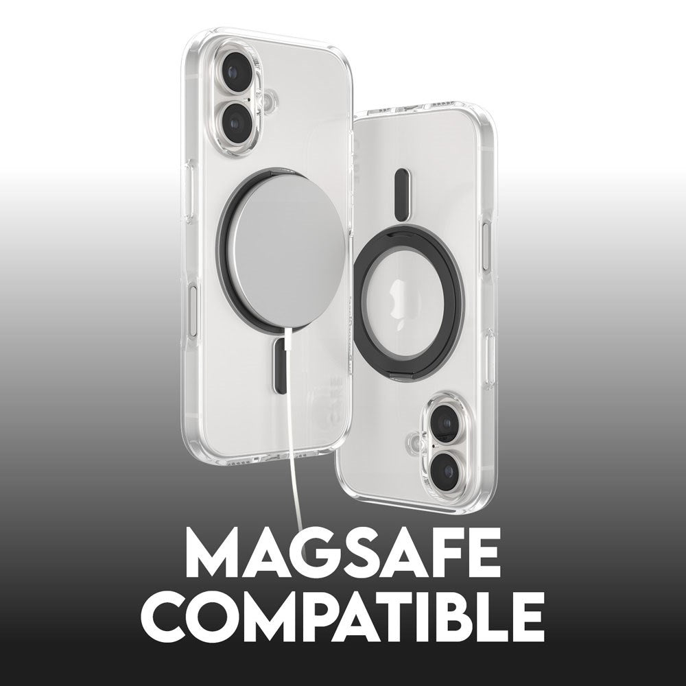 CARE by PanzerGlass iPhone 16 Feature Kickstand Cover - MagSafe Kompatibel - Transparent / Black