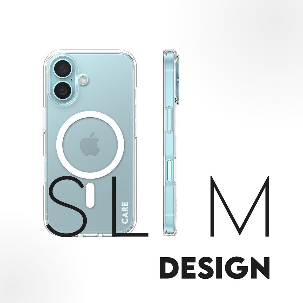 CARE by PanzerGlass iPhone 16 FLAGSHIP Urban Combat Cover - MagSafe Kompatibel - Transparent / White