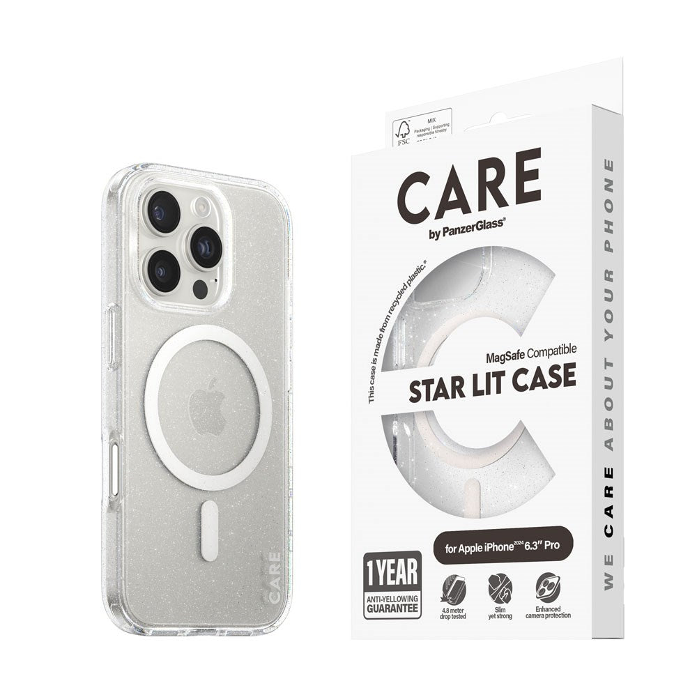 CARE by PanzerGlass iPhone 16 Pro FLAGSHIP Urban Combat Cover - MagSafe Kompatibel - Star Lit / White