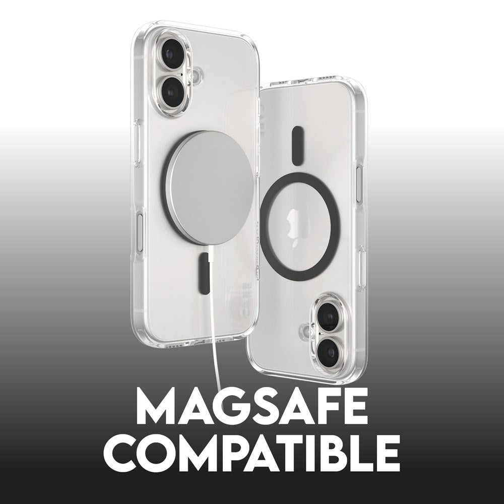 CARE by PanzerGlass iPhone 16 FLAGSHIP Urban Combat Cover - MagSafe Kompatibel - Transparent / Black