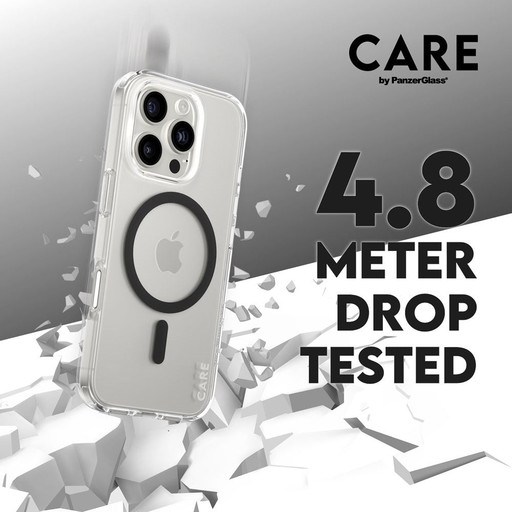 CARE by PanzerGlass iPhone 16 Pro FLAGSHIP Urban Combat Cover - MagSafe Kompatibel - Transparent / Black