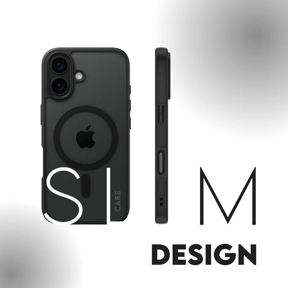CARE by PanzerGlass iPhone 16 FLAGSHIP Urban Combat Cover - MagSafe Kompatibel - Transparent / Black Frame